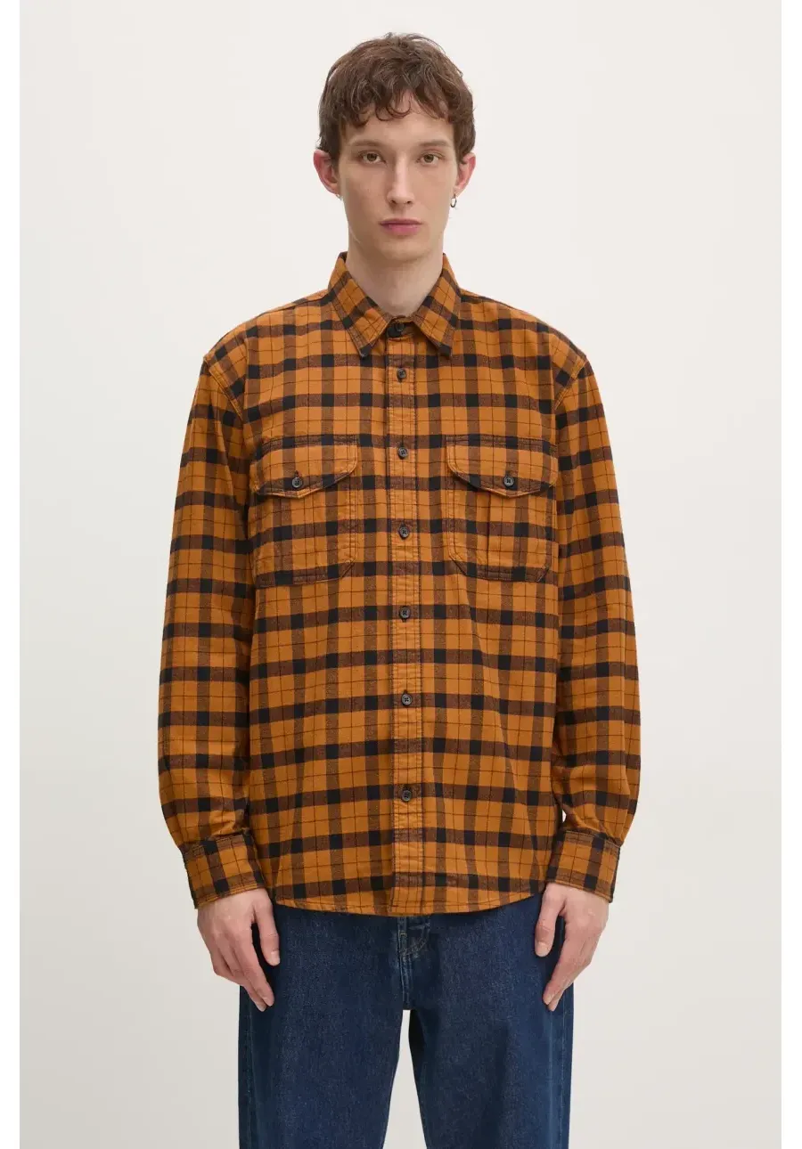 obrazek 1 Filson koszula bawełniana Alaskan Guide Shirt męska kolor brązowy regular z kołnierzykiem klasycznym FMCAM0005