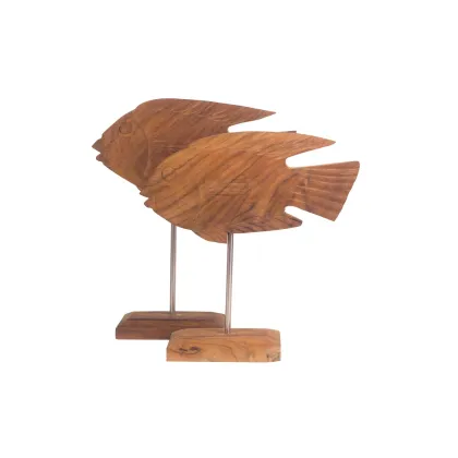Picture Decorative item - fish made of teak wood