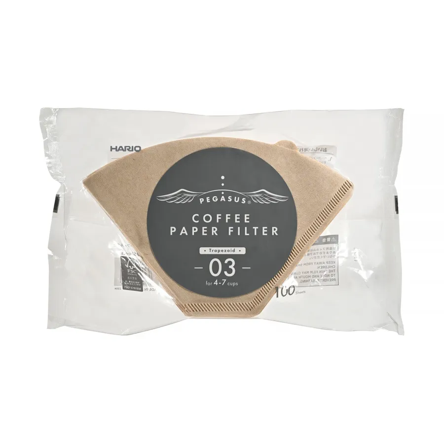 obrazek 1 Hario filtry papierowe PEGASUS 03-M 4-7 fil. brązowe 100 Sztuk HARIO