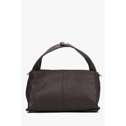 Zdjęcie Estro: Mała ciemnobrązowa torebka damska z włoskiej skóry naturalnej Premium