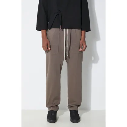 Zdjęcie Rick Owens spodnie dresowe bawełniane kolor brązowy DU01D1370.RIG.34