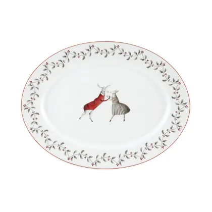 Zdjęcie Porcelanowy średni owalny talerz z unikatowej świątecznej kolekcji Nöel - Vista Alegre