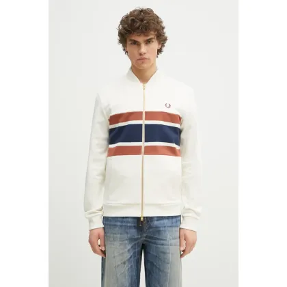 Zdjęcie Fred Perry bluza bawełniana męska kolor beżowy wzorzysta J9047.760