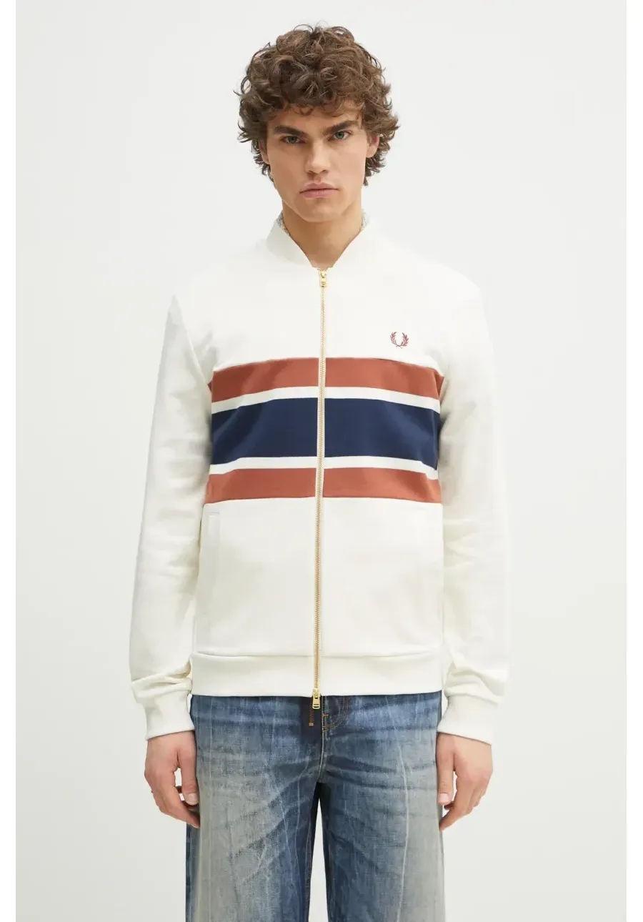 obrazek 1 Fred Perry bluza bawełniana męska kolor beżowy wzorzysta J9047.760
