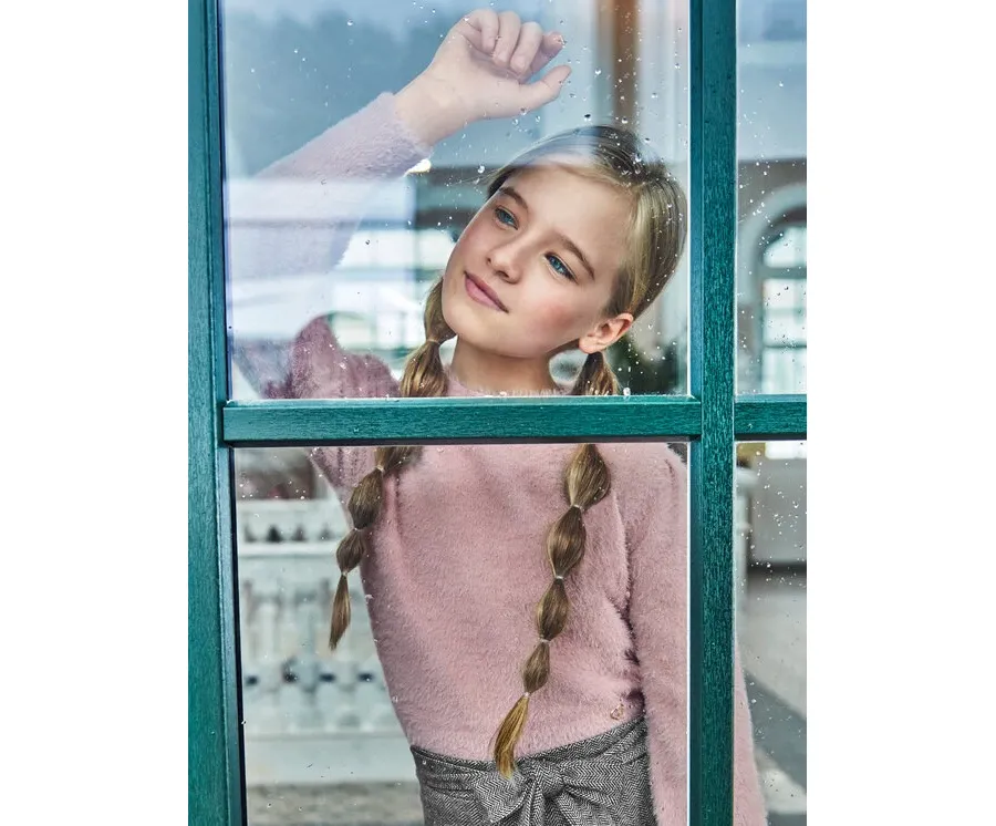 obrazek 1 Mayoral Sweter 7302 Różowy Regular Fit