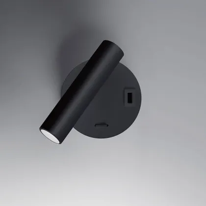 Zdjęcie Czarny kinkiet Betu z aluminium - 2W ,USB, 3000K