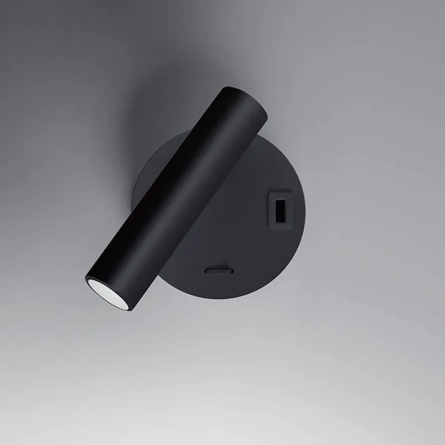 obrazek 1 Czarny kinkiet Betu z aluminium - 2W ,USB, 3000K