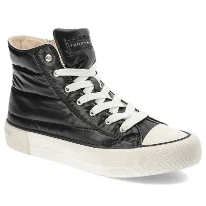 Zdjęcie Czarne Trampki Tommy Hilfiger Modne Pikowane Buty Damskie