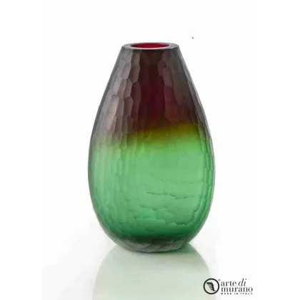 Zdjęcie Designerski kuty cieniowany wazon ze szkła Murano