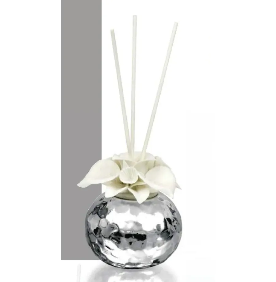 obrazek 1 Stylowy srebrny odświeżacz powietrza z kwiatami kalii