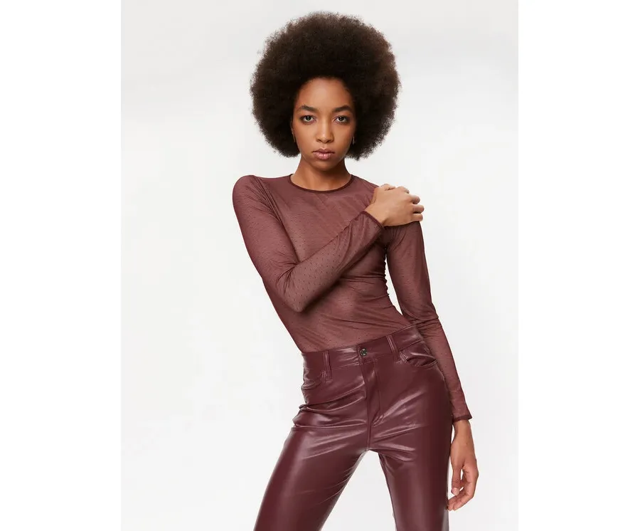 obrazek 1 TWINSET Body 232TT2480 Bordowy Slim Fit