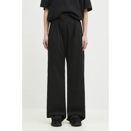 Zdjęcie MM6 Maison Margiela spodnie damskie kolor czarny fason chinos high waist S52KA0530