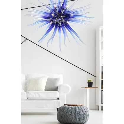 Zdjęcie Ciekawa lampa wisząca Medusa ze szkła Murano na 6 świateł