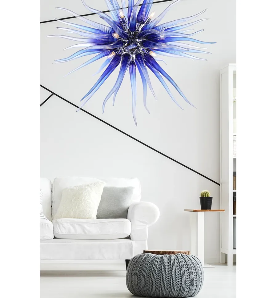 obrazek 1 Ciekawa lampa wisząca Medusa ze szkła Murano na 6 świateł