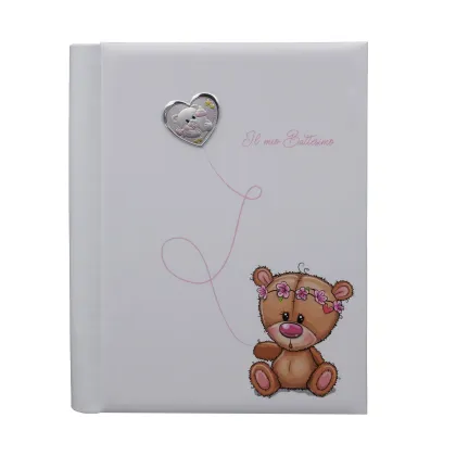 Picture An original child's development journal made of artificial leather decorated with a beautiful teddy bear