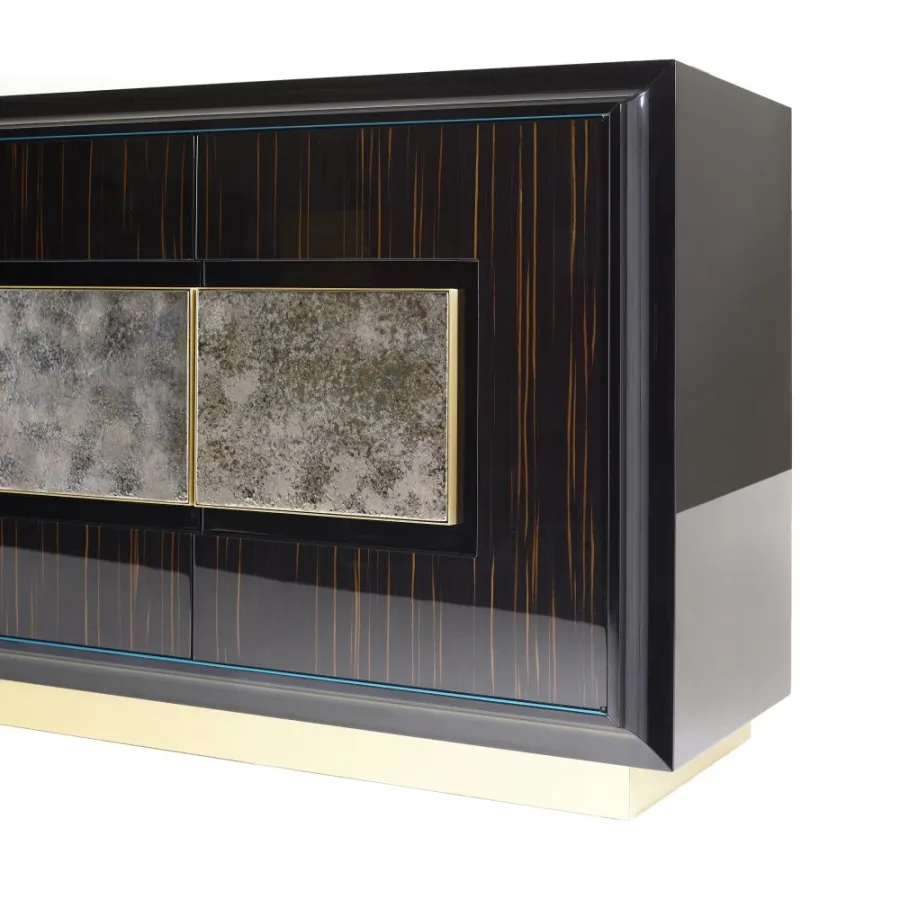 obrazek 3 Czterodrzwiowa komoda z fornirowanego drewna H.80xL.220xP.50 cm