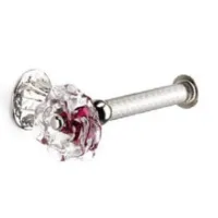Picture Beautiful classic toilet roll holder in krome brass and Italian crystal rose - Il Paralume Marina