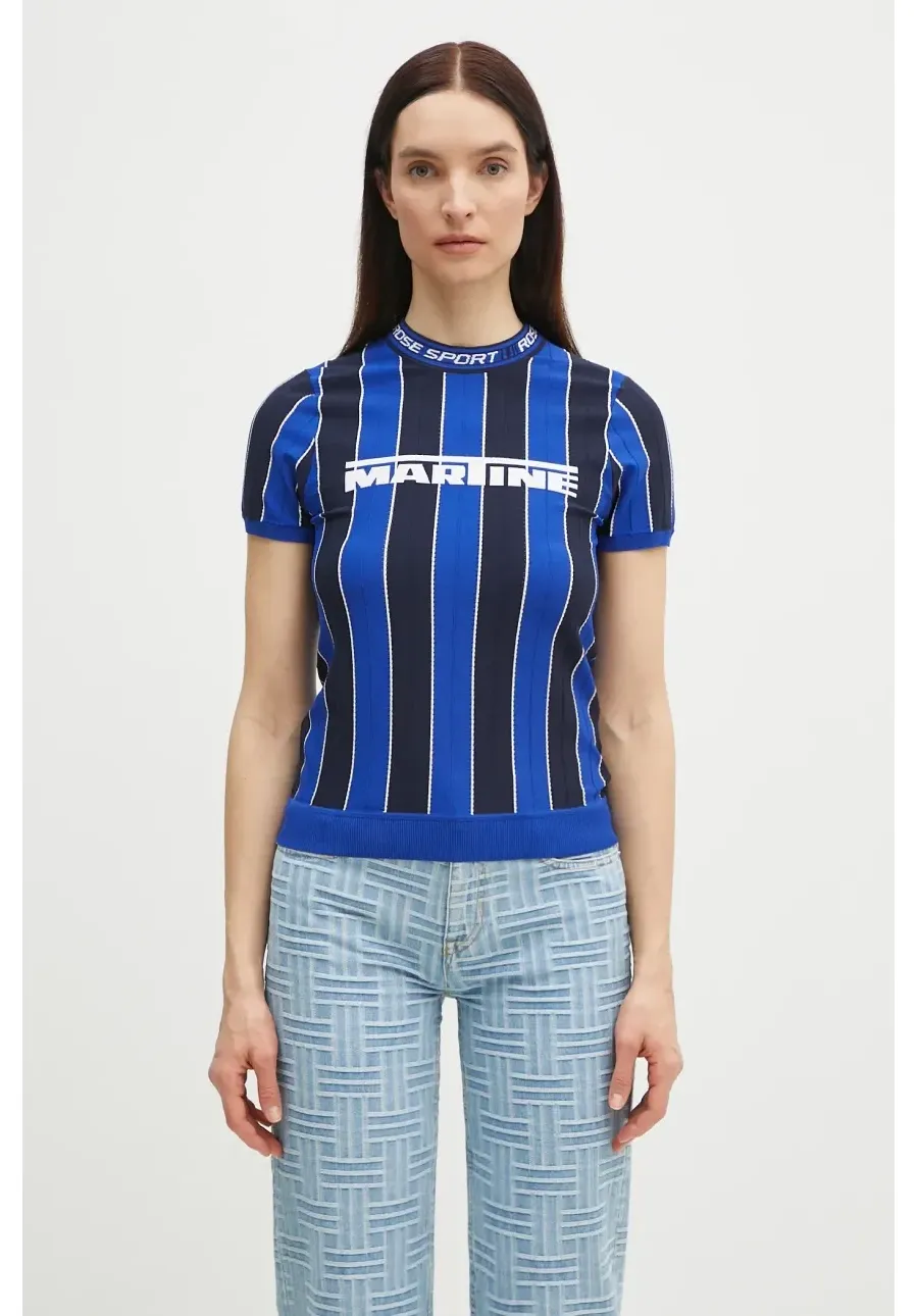 obrazek 1 Martine Rose t-shirt Logo Tight damski kolor niebieski 959YA12500