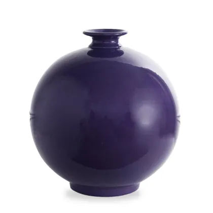 Picture Spherical vase made of glazed ceramics H.41xL.39xD.Int.4 cm