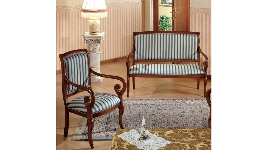 obrazek 1 Urzekająca, włoska mała sofa w klasycznym stylu - Fratelli Mirandola