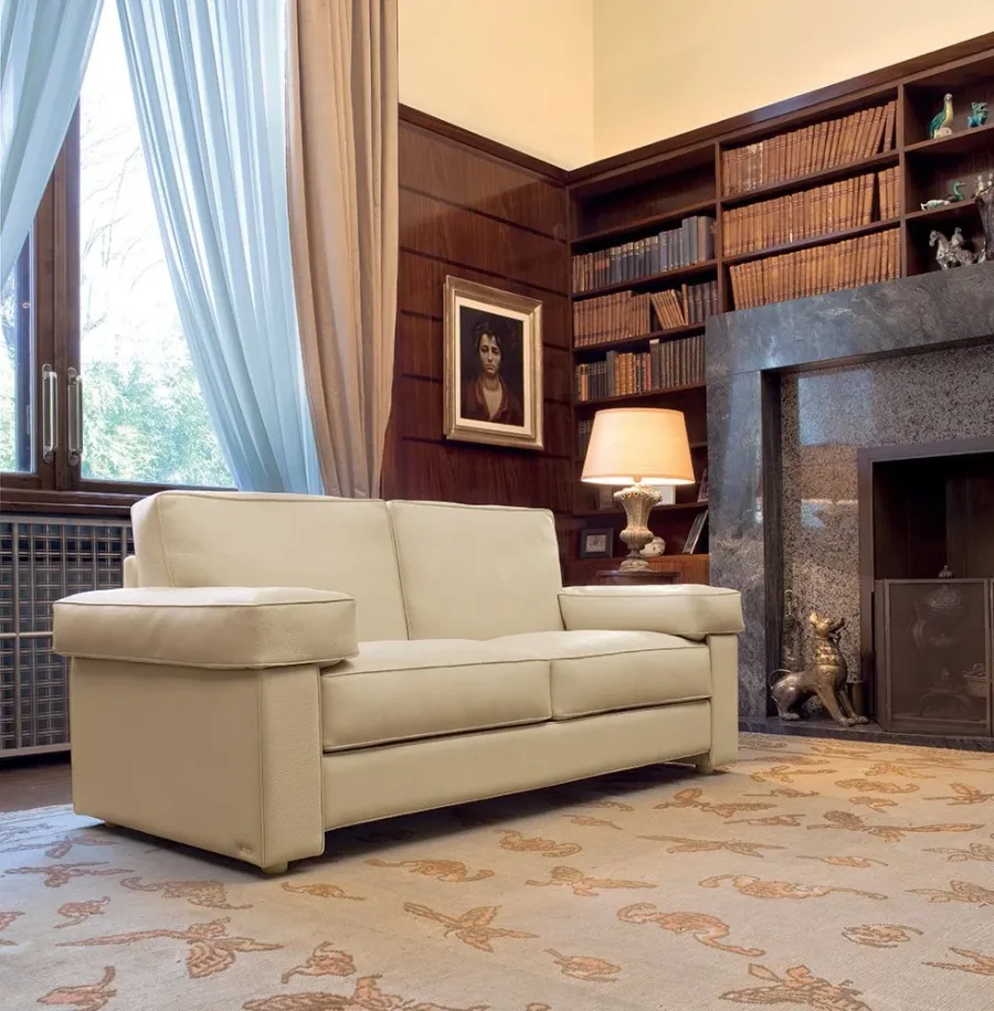 obrazek 1 Wysokiej jakości skórzana sofa dla miłośników klasycznego stylu i elegancji – Mascheroni