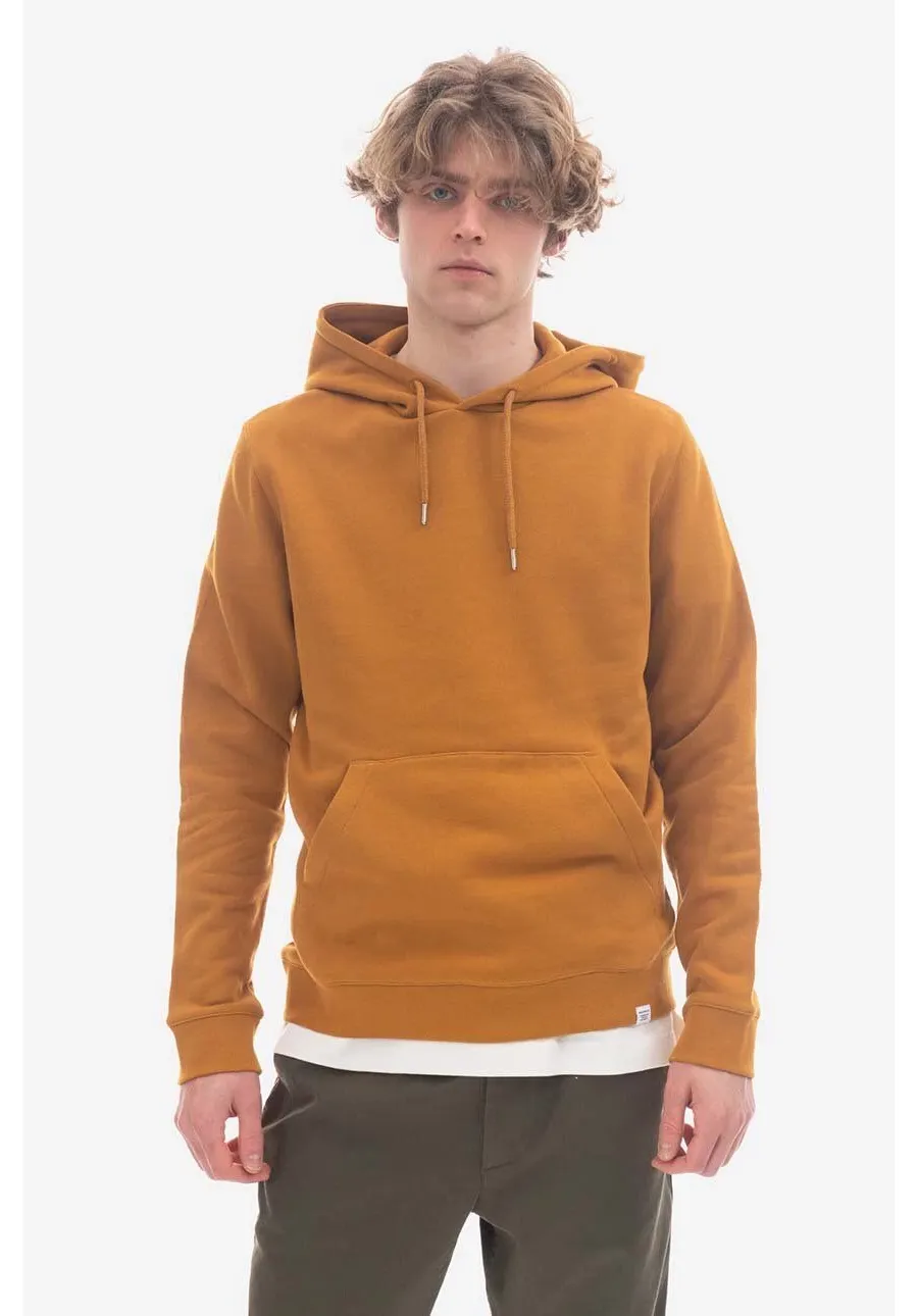 obrazek 1 Norse Projects bluza bawełniana Vagn Classic męska kolor żółty z kapturem gładka N20.1276.8127-8127