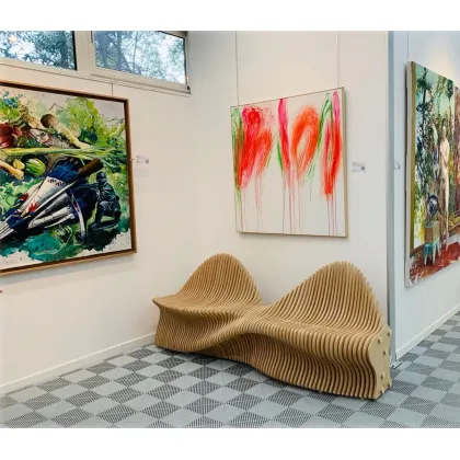 Zdjęcie Designerska ława do poczekalni ze sklejki