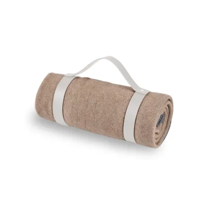 Zdjęcie Wyjątkowy skórzany pas do koca w kolorze perłowym