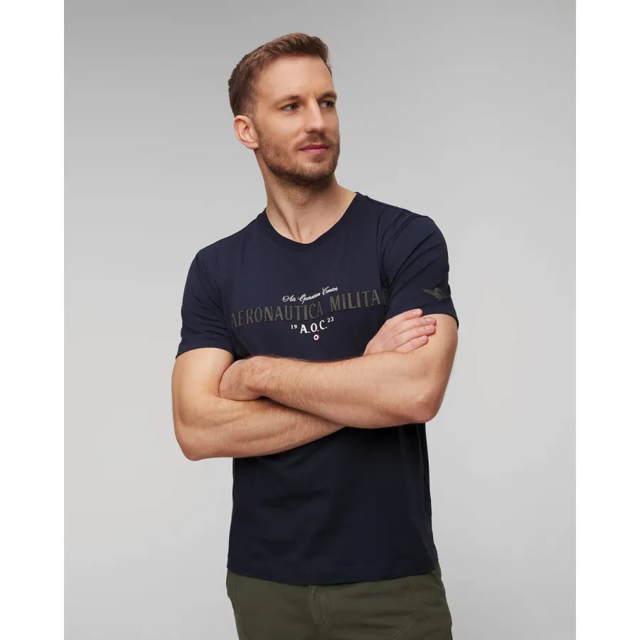 obrazek 1 Beżowy T-shirt Męski Aeronautica Militare