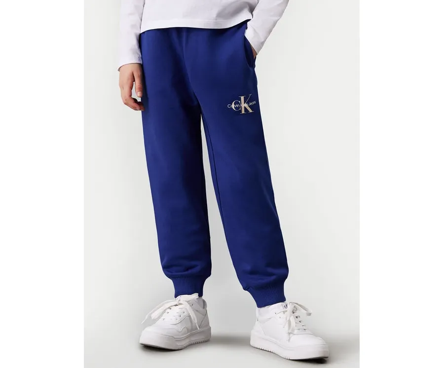 obrazek 1 Calvin Klein Jeans Spodnie dresowe Monogram Logo IU0IU00285 Niebieski Regular Fit