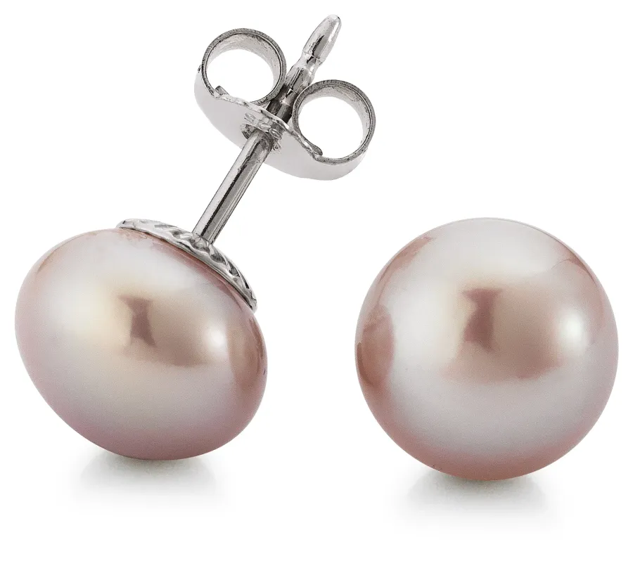 obrazek 1 Unikalne kolczyki z perłami słodkowodnymi w kolorze naturalnym wykonane z rodowanego srebra