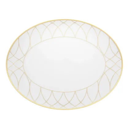 Zdjęcie Duży owalny talerz Terrace z geometrycznym wzorem i złotym wykończeniem - Vista Alegre