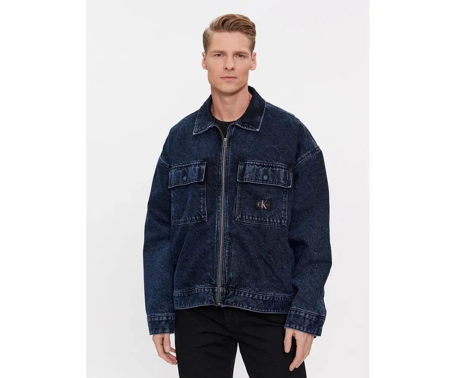 obrazek 1 Calvin Klein Jeans Kurtka jeansowa J30J324575 Granatowy Boxy Fit