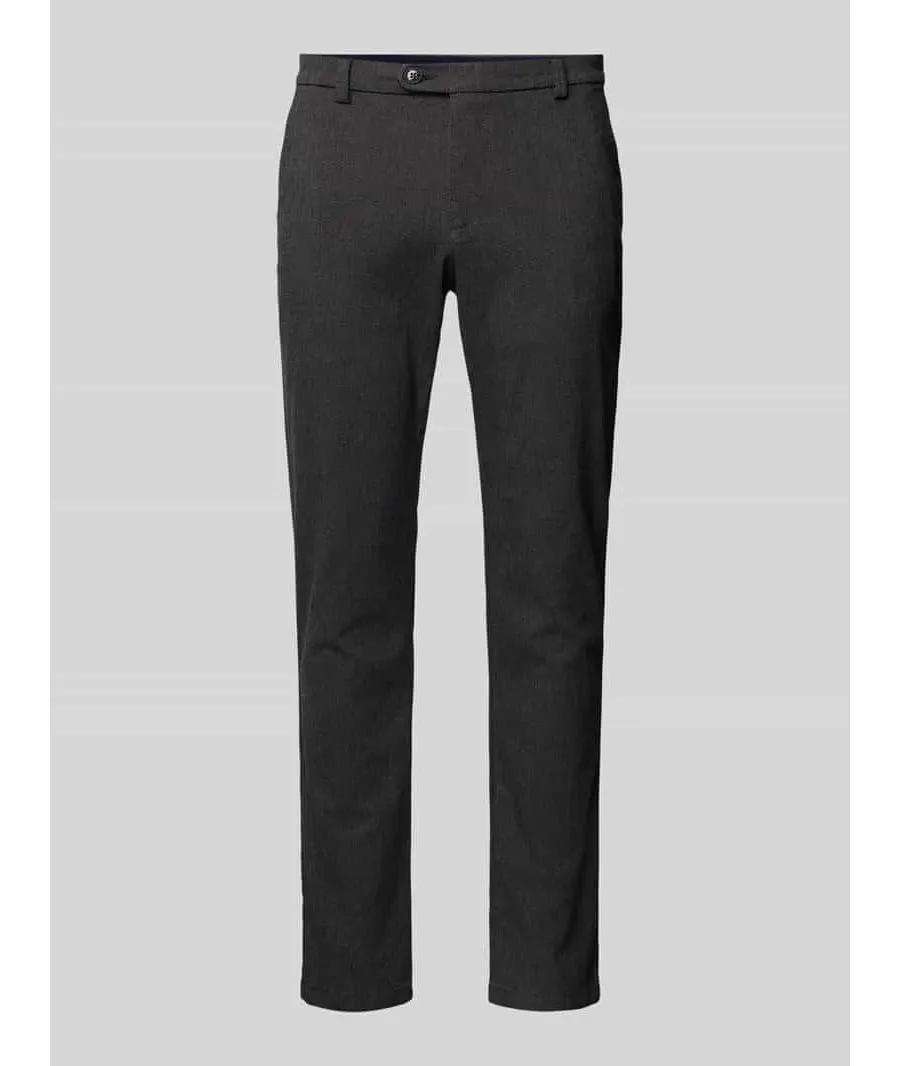 obrazek 1 Spodnie materiałowe o kroju modern fit z wpuszczanymi kieszeniami w stylu francuskim
