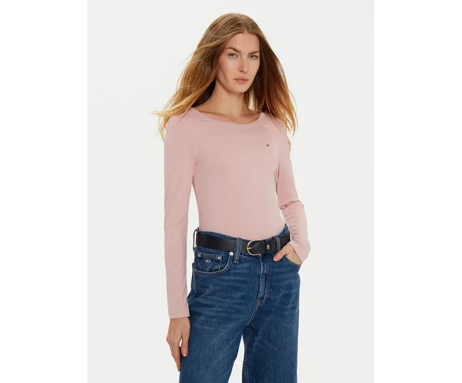 obrazek 1 Tommy Hilfiger Bluzka WW0WW38869 Różowy Slim Fit