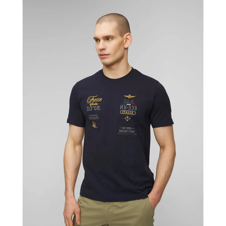 obrazek 1 Granatowy T-shirt Męski Aeronautica Militare