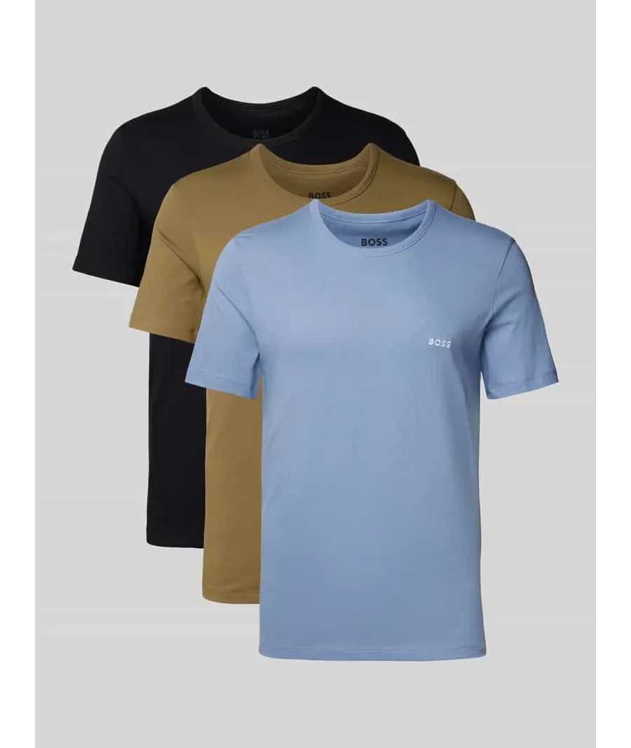 obrazek 1 T-shirt z okrągłym dekoltem w zestawie 3 szt. model ‘Classic’