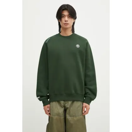Zdjęcie AAPE bluza Moon Face Logo męska kolor zielony z nadrukiem AAPSWMB319XXN