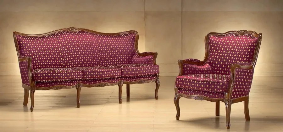 obrazek 1 Stylowa sofa i fotel do luksusowego salonu w stylu francuskim – Morello Gianpaolo
