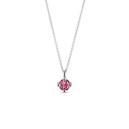 Zdjęcie Naszyjnik z białego złota z różowym turmalinem KLENOTA