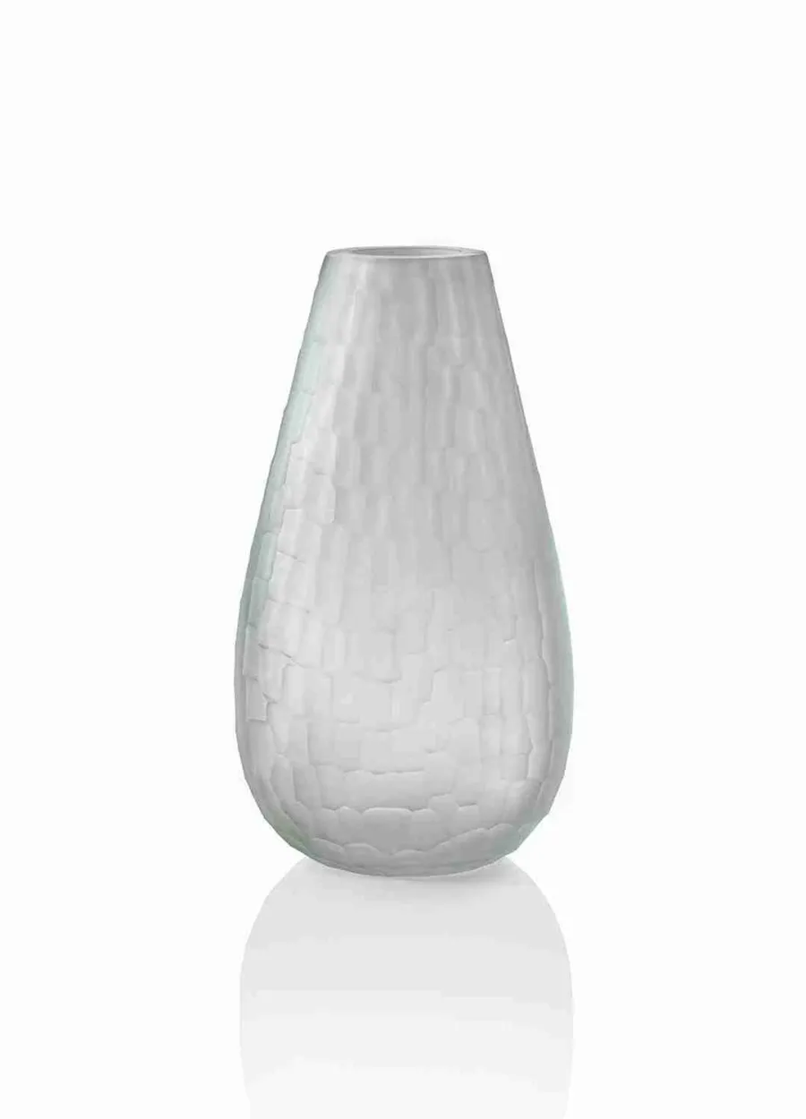 obrazek 1 Designerski biały kuty wazon ze szkła Murano