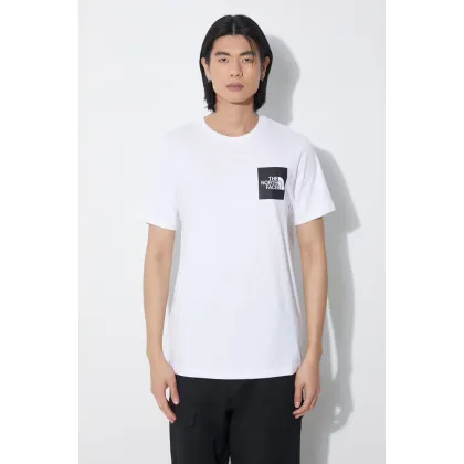 Zdjęcie The North Face t-shirt bawełniany M S/S Fine Tee męski kolor biały z nadrukiem NF0A87NDFN41