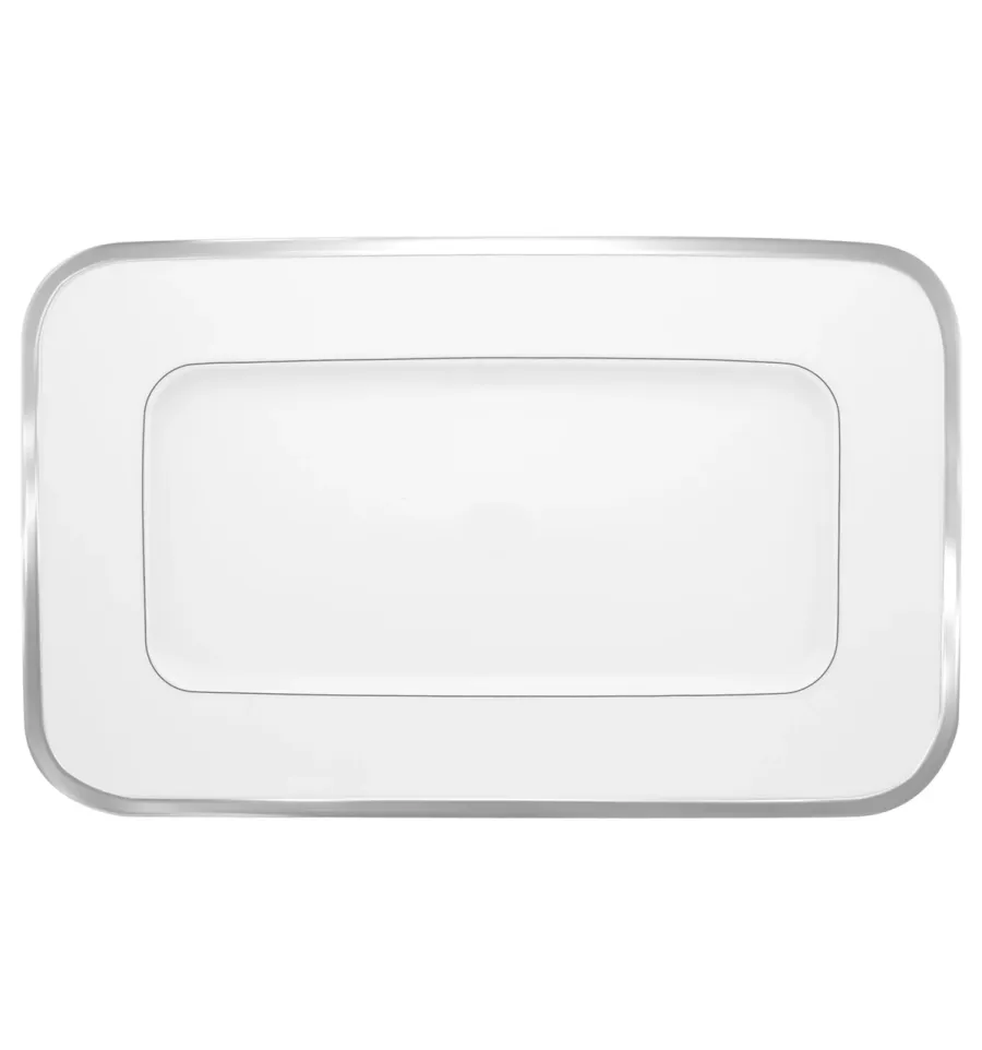obrazek 1 Porcelanowy średni prostokątny talerz z kolekcji Trasso z platynowym wykończeniem - Vista Alegre