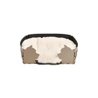 Zdjęcie Stylowe legowisko dla psa 45x30xH15 cm z dwustronną poduszką w kolorze cappuccino