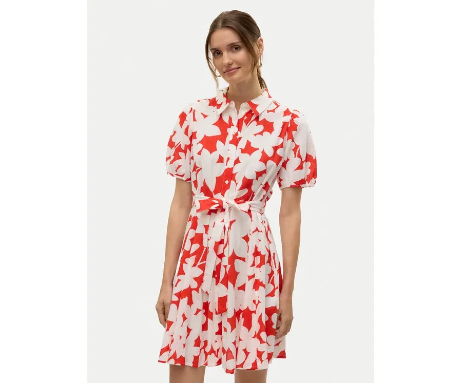 obrazek 1 Vero Moda Sukienka koszulowa Dicthe 10303728 Czerwony Regular Fit