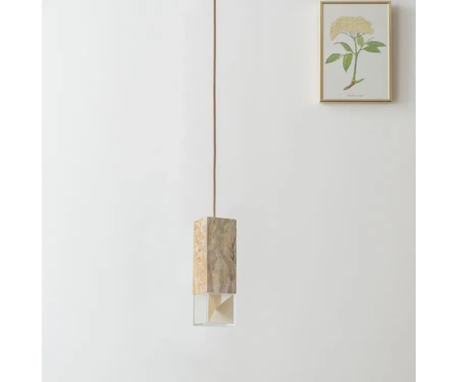 obrazek 2 Unikalna lampa wisząca z marmuru Arabescato Orobico