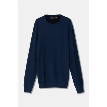 Zdjęcie Polo Ralph Lauren sweter bawełniany kolor niebieski lekki 710918163
