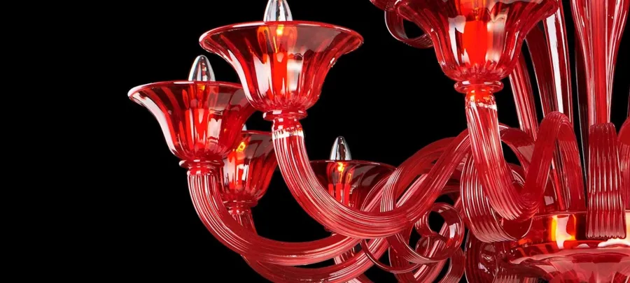 obrazek 3 Unikalny żyrandol ze szkła Murano z Włoch – Vetreria Artistica Rosa