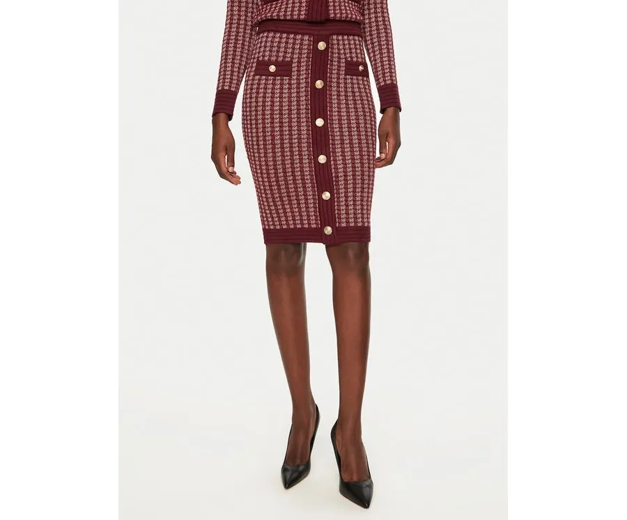 obrazek 1 Fracomina Spódnica ołówkowa FS24WG4004K536F8 Bordowy Slim Fit