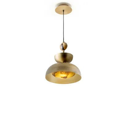 Picture Elite Italian hanging lamp in satinated brass - Arcahorn